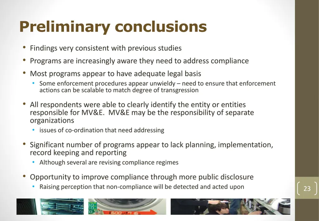 preliminary conclusions