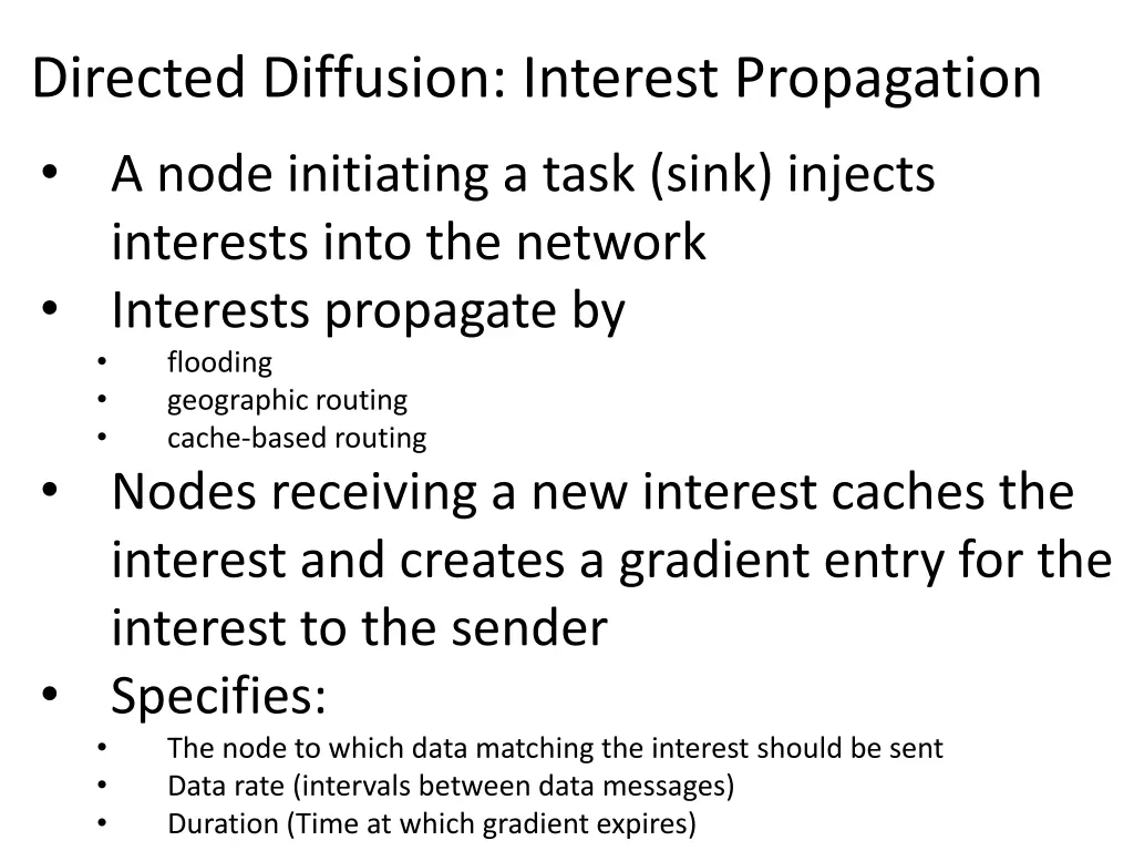 directed diffusion interest propagation a node