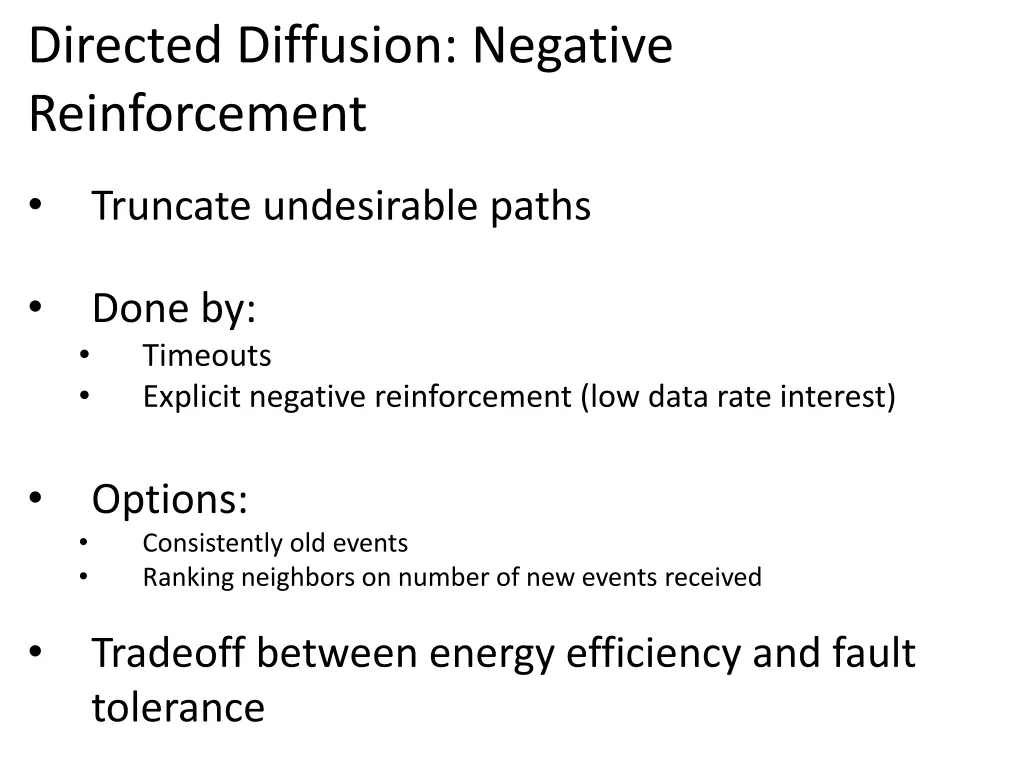 directed diffusion negative reinforcement