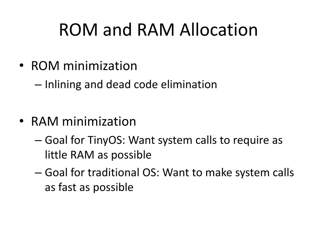 rom and ram allocation