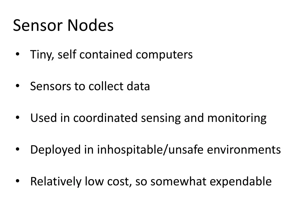sensor nodes