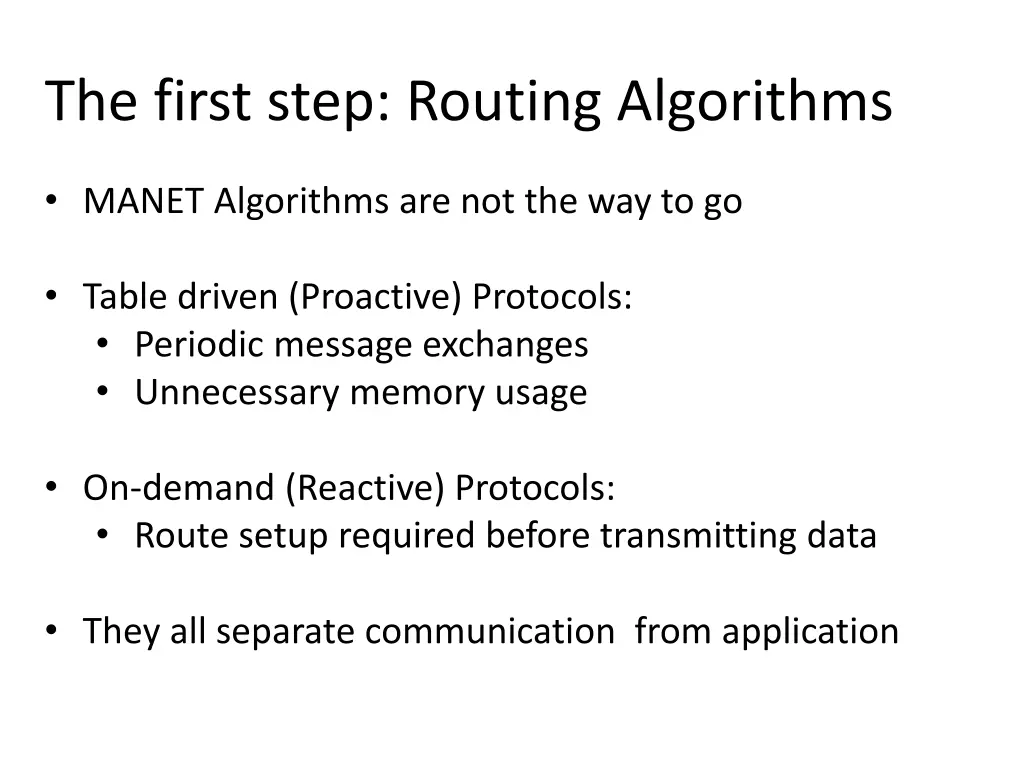 the first step routing algorithms 1