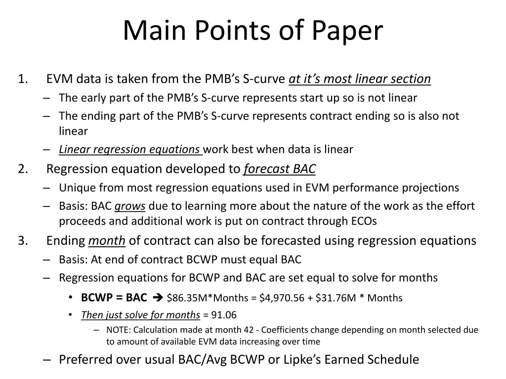 main points of paper