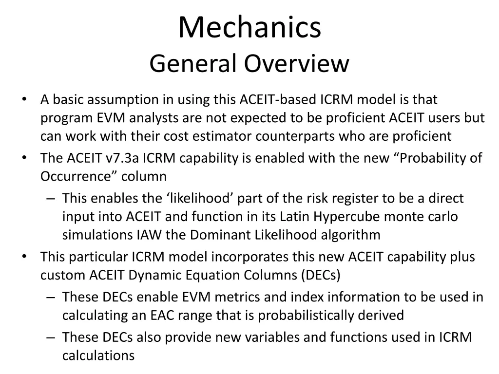 mechanics general overview