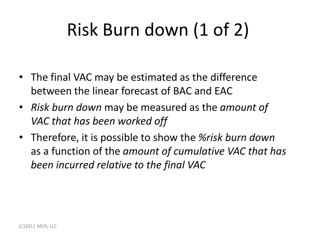 risk burn down 1 of 2