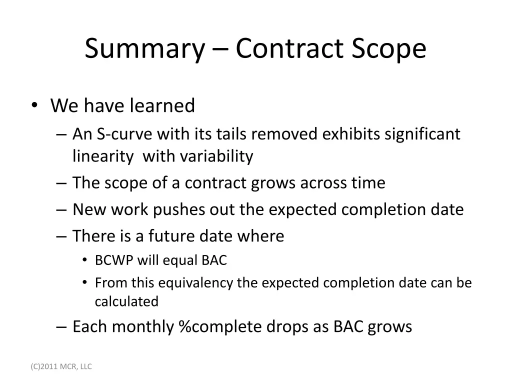 summary contract scope