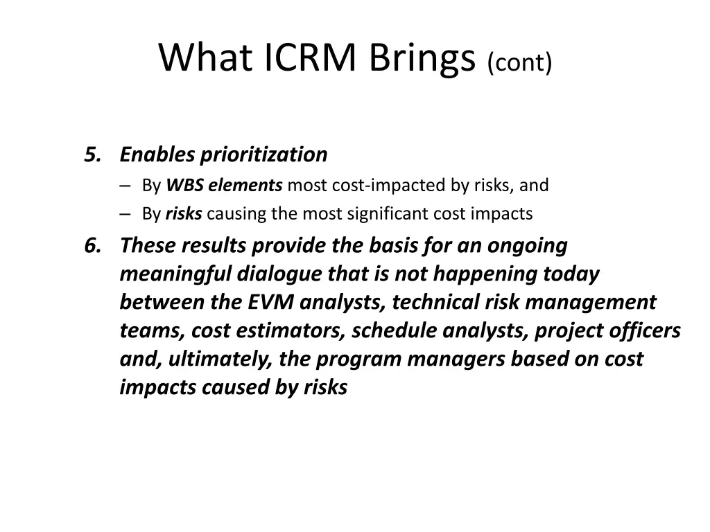 what icrm brings cont