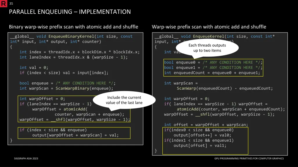 35 parallel enqueuing implementation