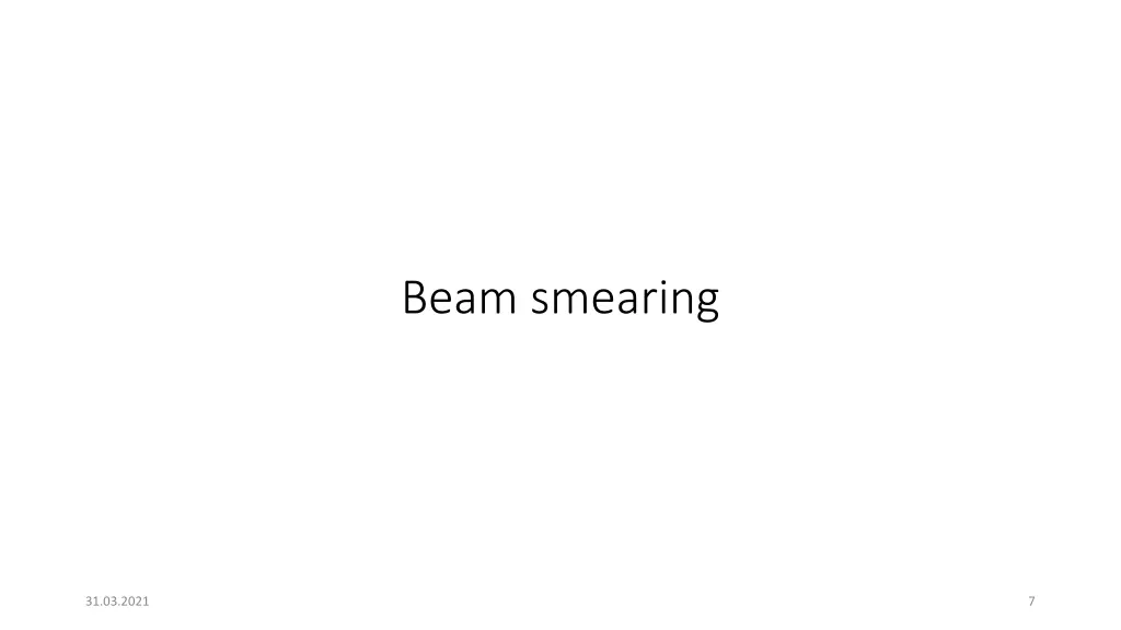 beam smearing