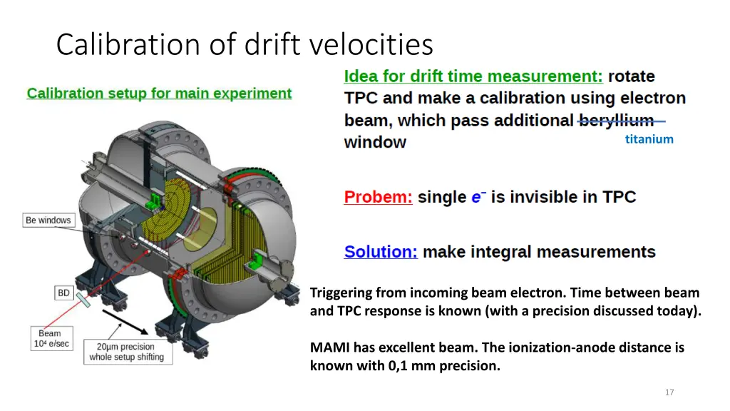 calibration of drift velocities