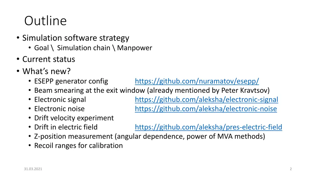 outline simulation software strategy goal