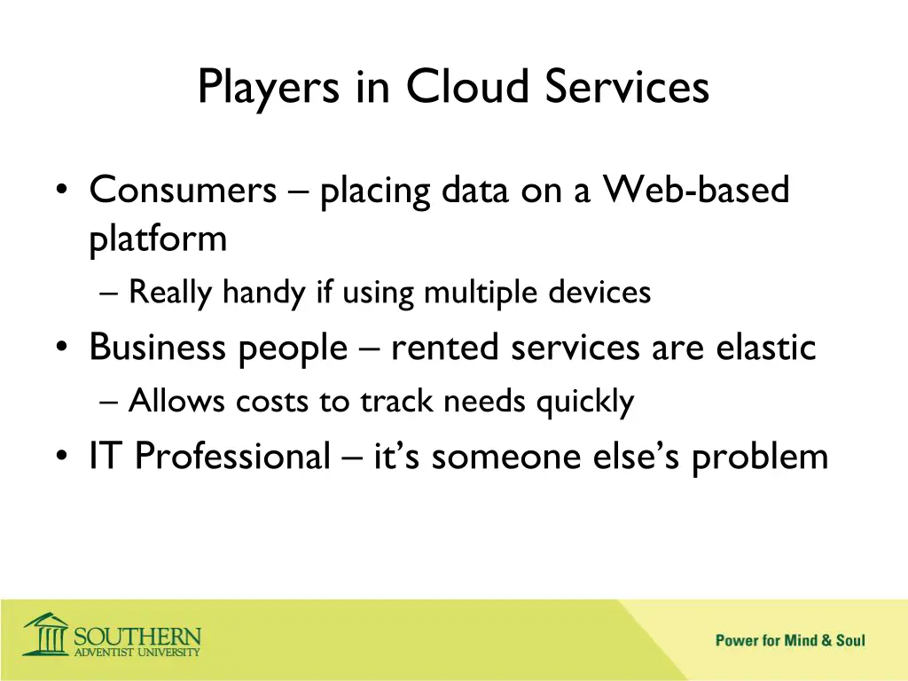 players in cloud services