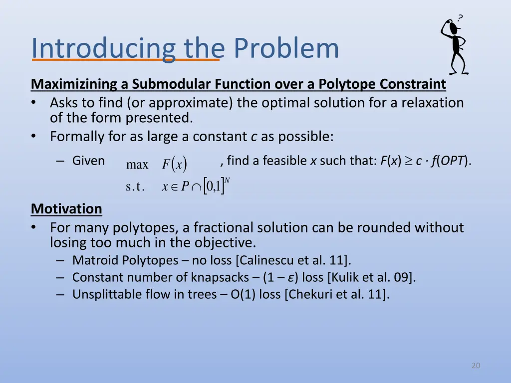 introducing the problem