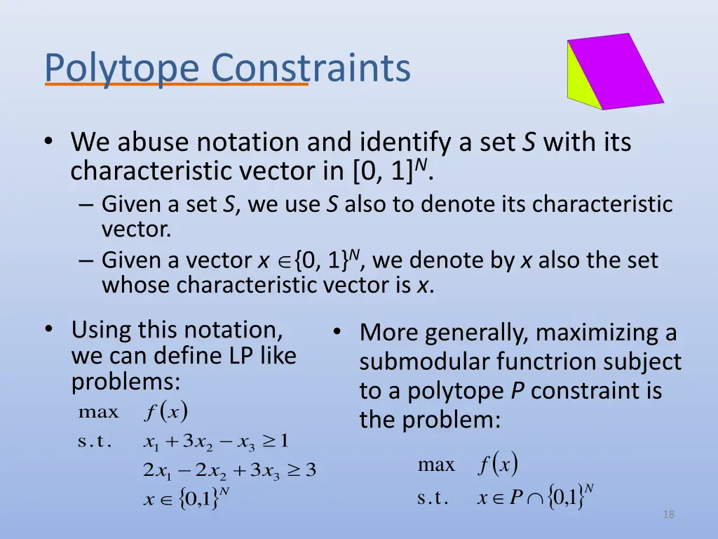 polytope constraints