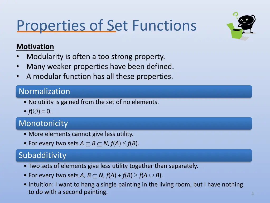 properties of set functions