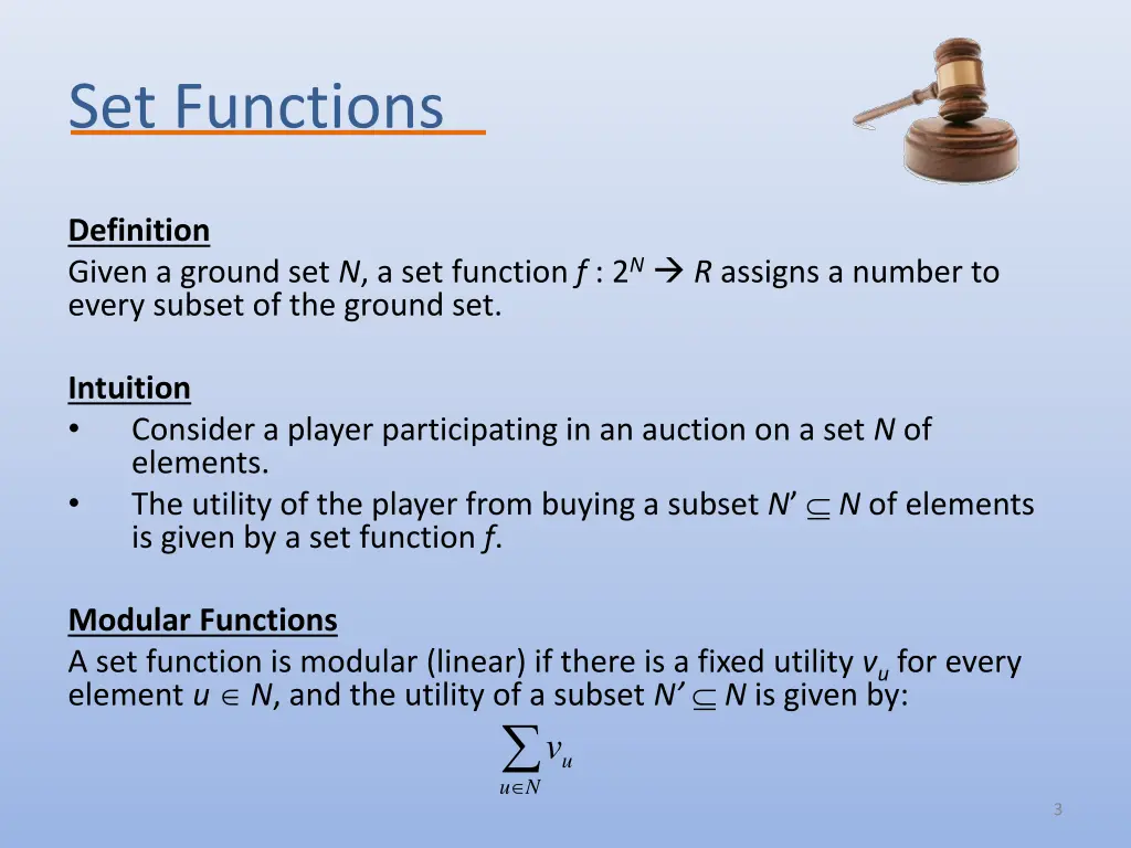 set functions