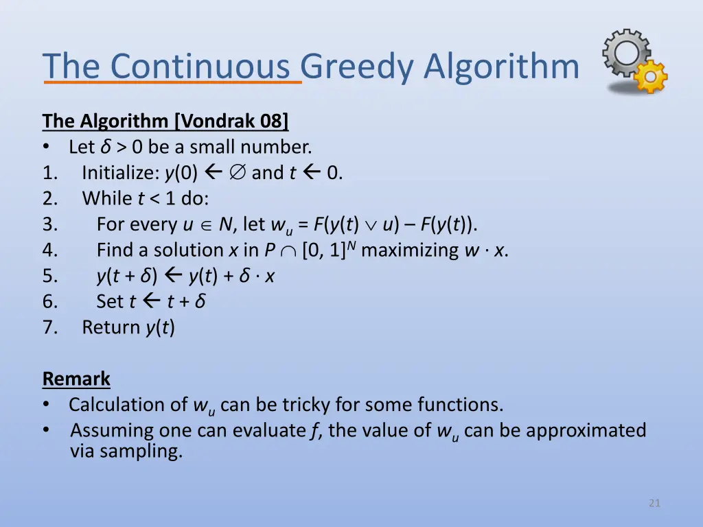 the continuous greedy algorithm