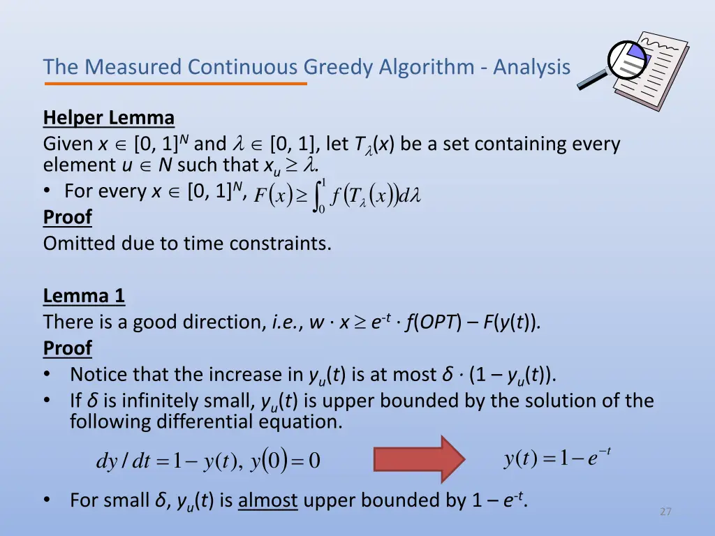 the measured continuous greedy algorithm analysis