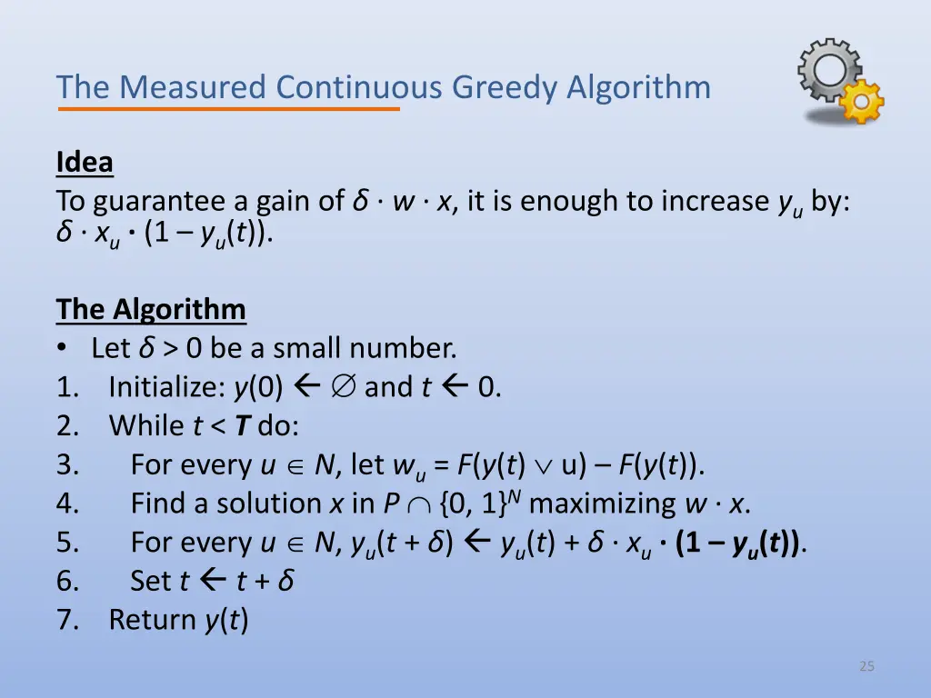 the measured continuous greedy algorithm