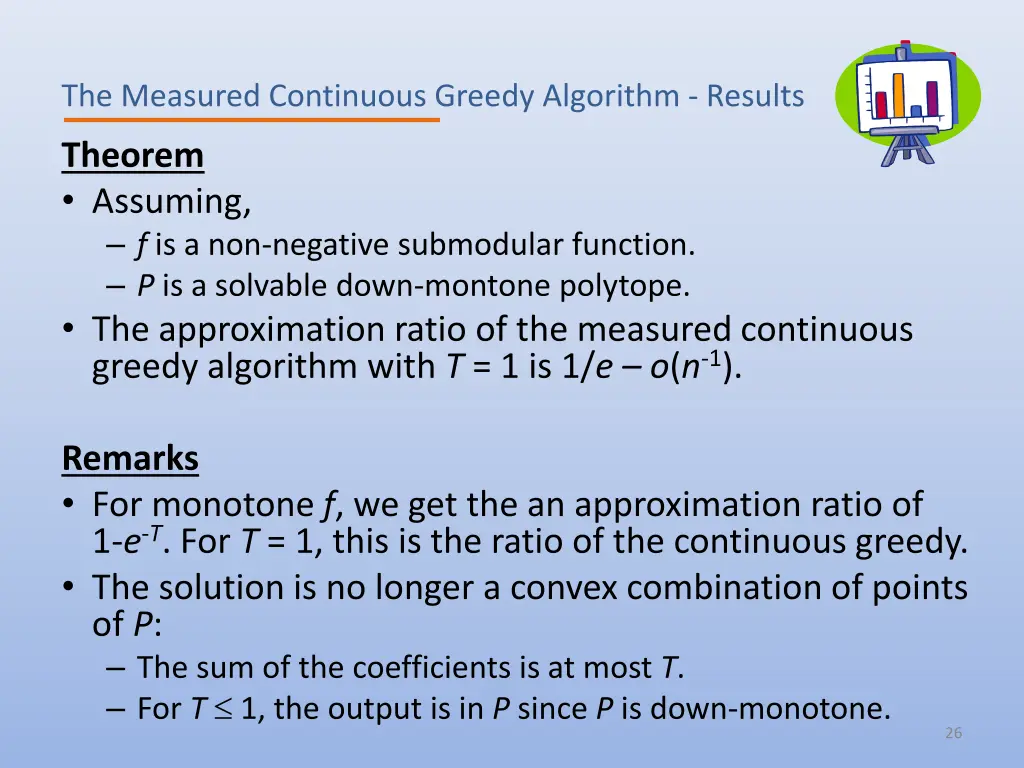 the measured continuous greedy algorithm results