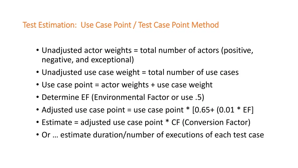 test estimation test estimation use