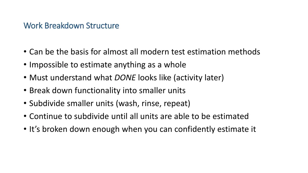 work breakdown structure work breakdown structure
