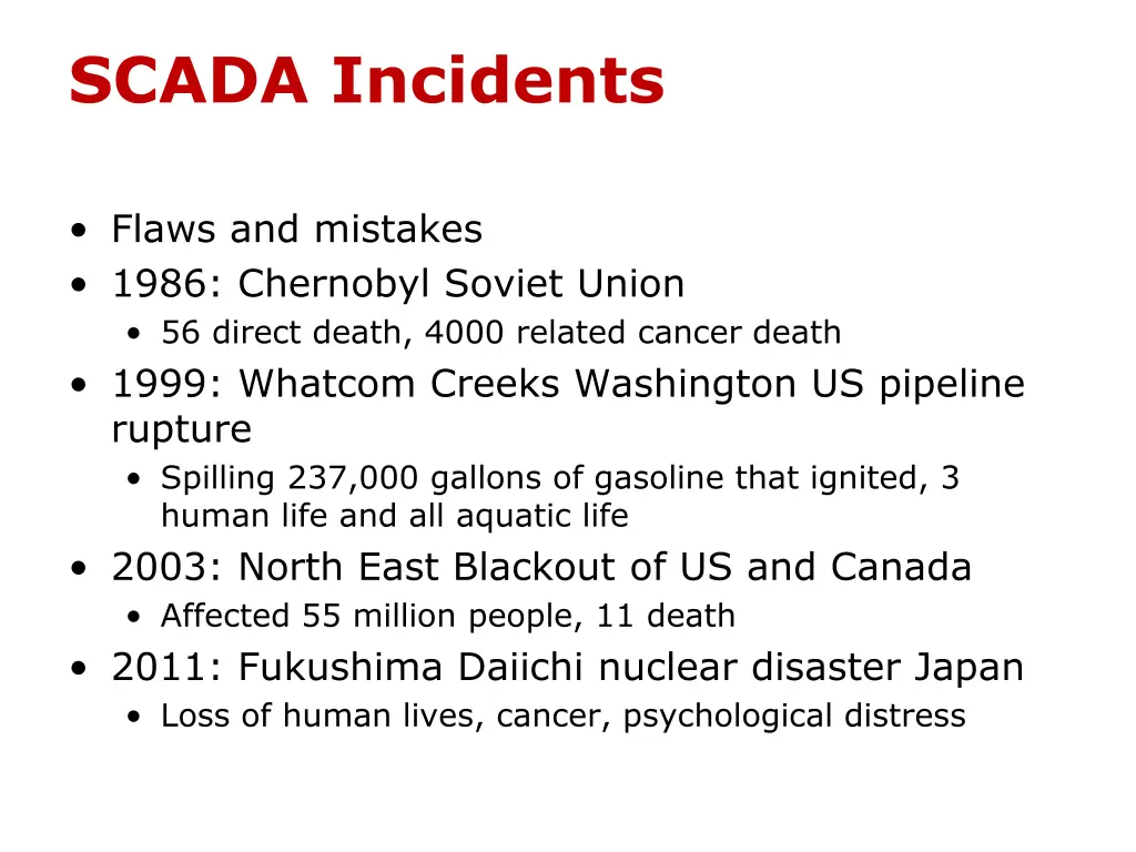 scada incidents
