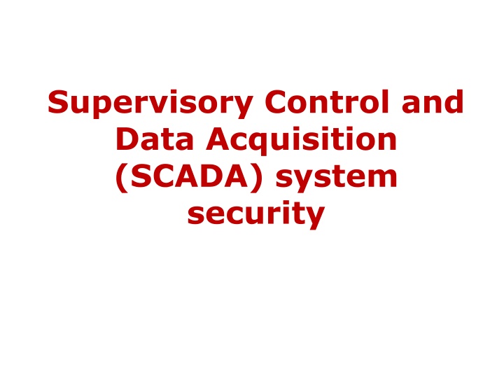 supervisory control and data acquisition scada
