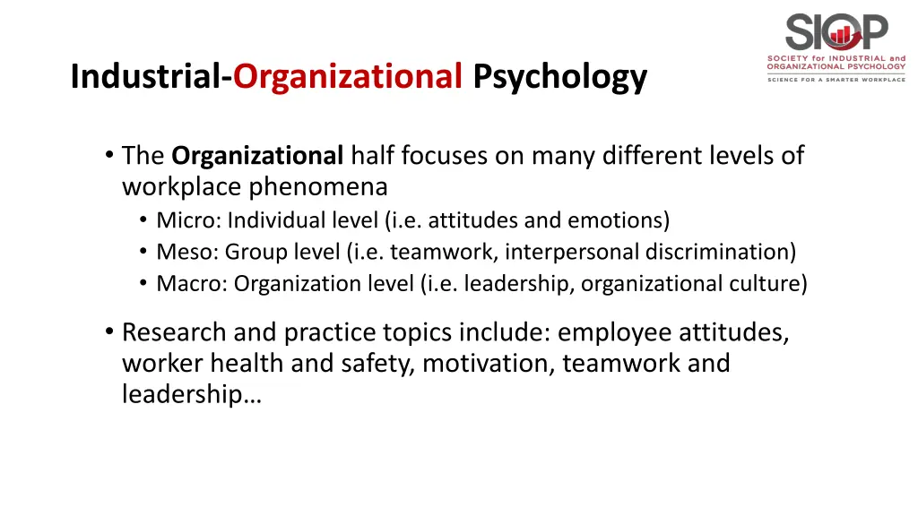 industrial organizational psychology 3