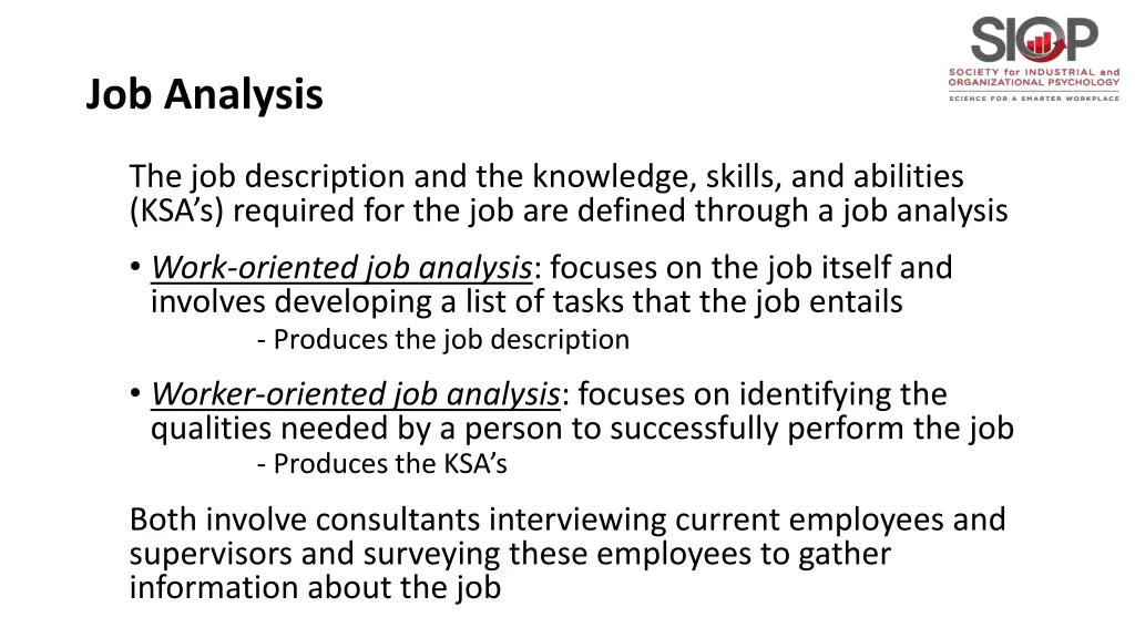 job analysis 1