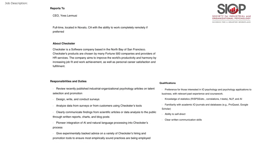 job analysis