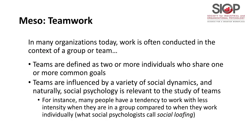 meso teamwork