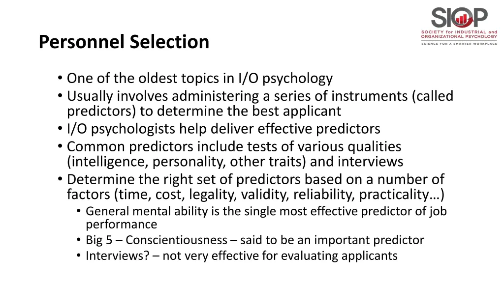 personnel selection