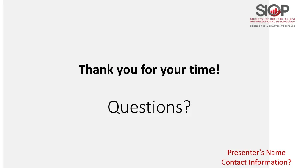 thank you for your time