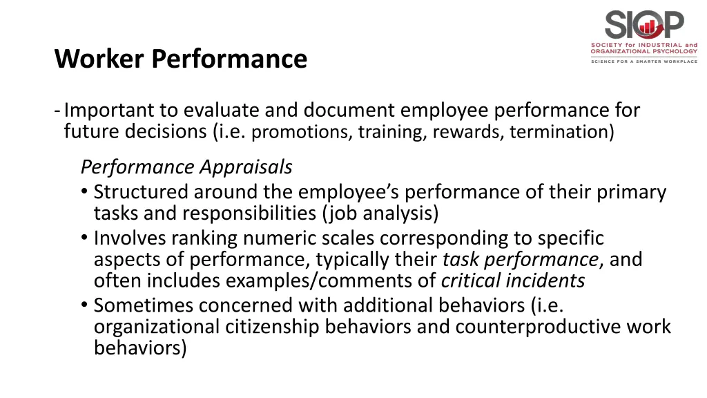 worker performance