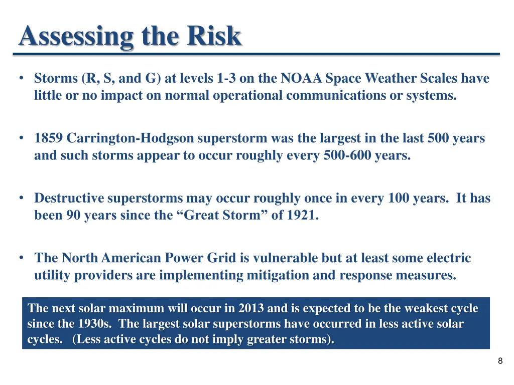 assessing the risk