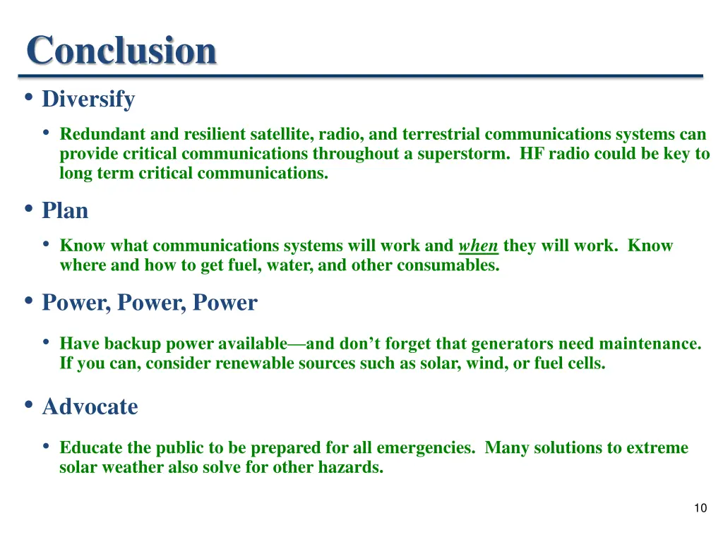 conclusion diversify redundant and resilient