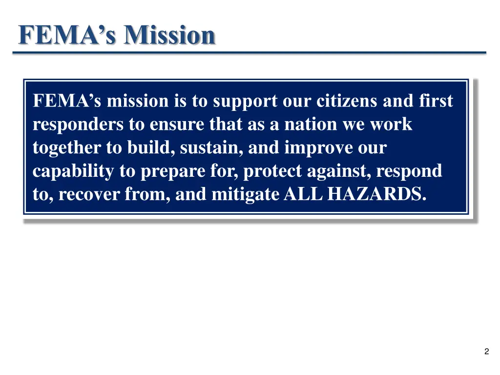 fema s mission