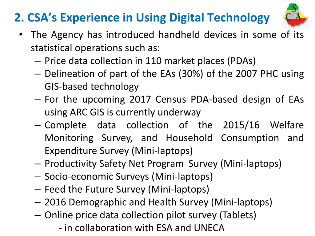 2 csa s experience in using digital technology