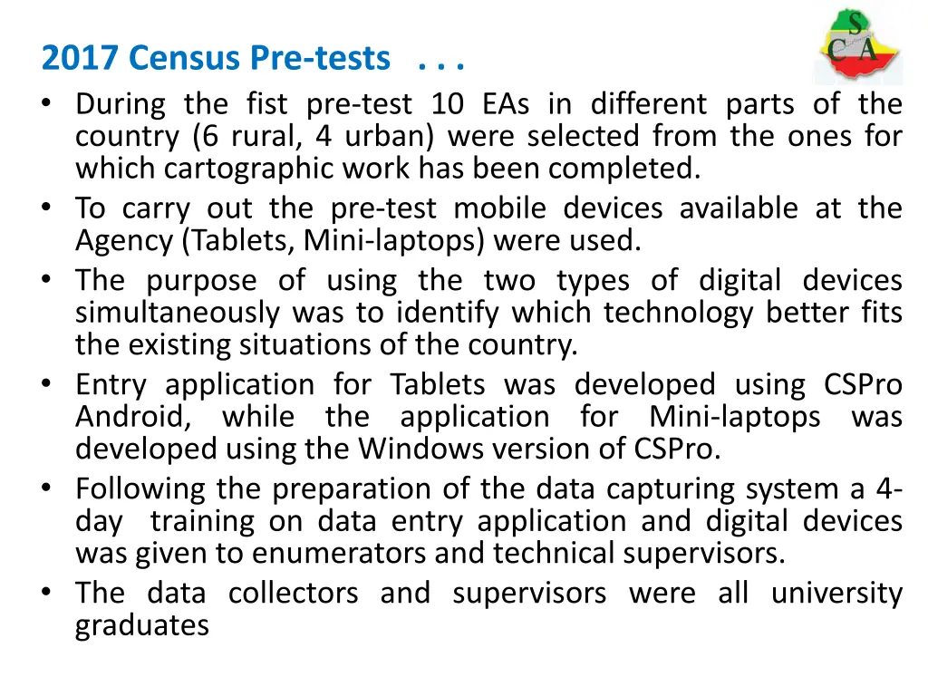 2017 census pre tests during the fist pre test