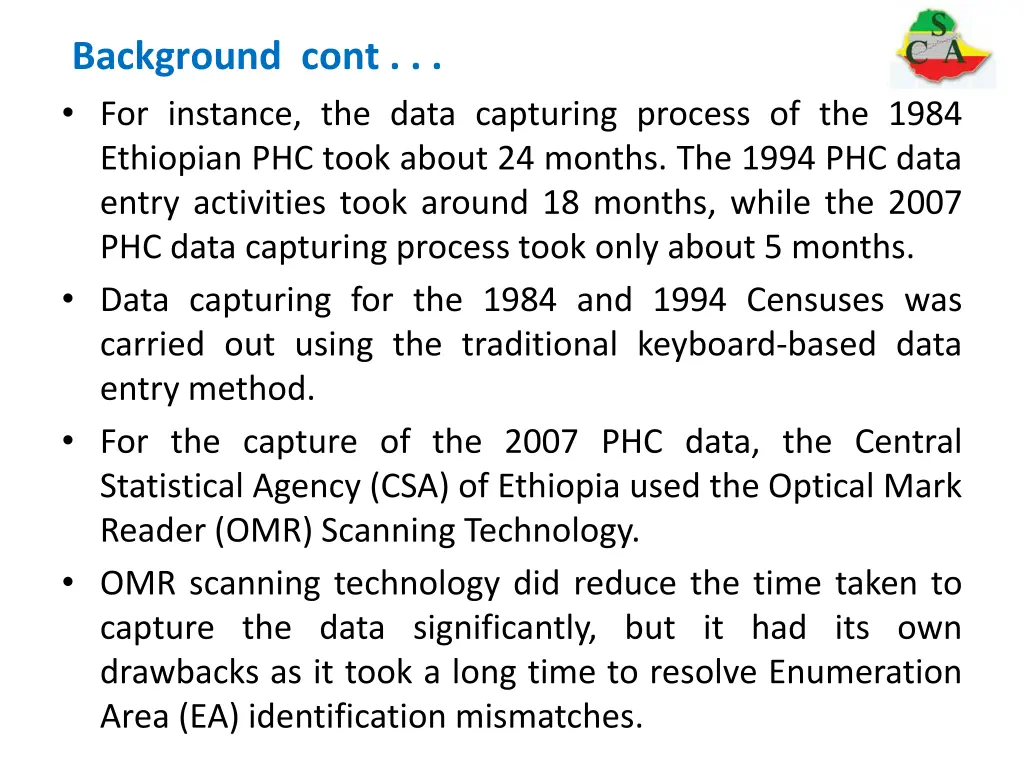 background cont for instance the data capturing