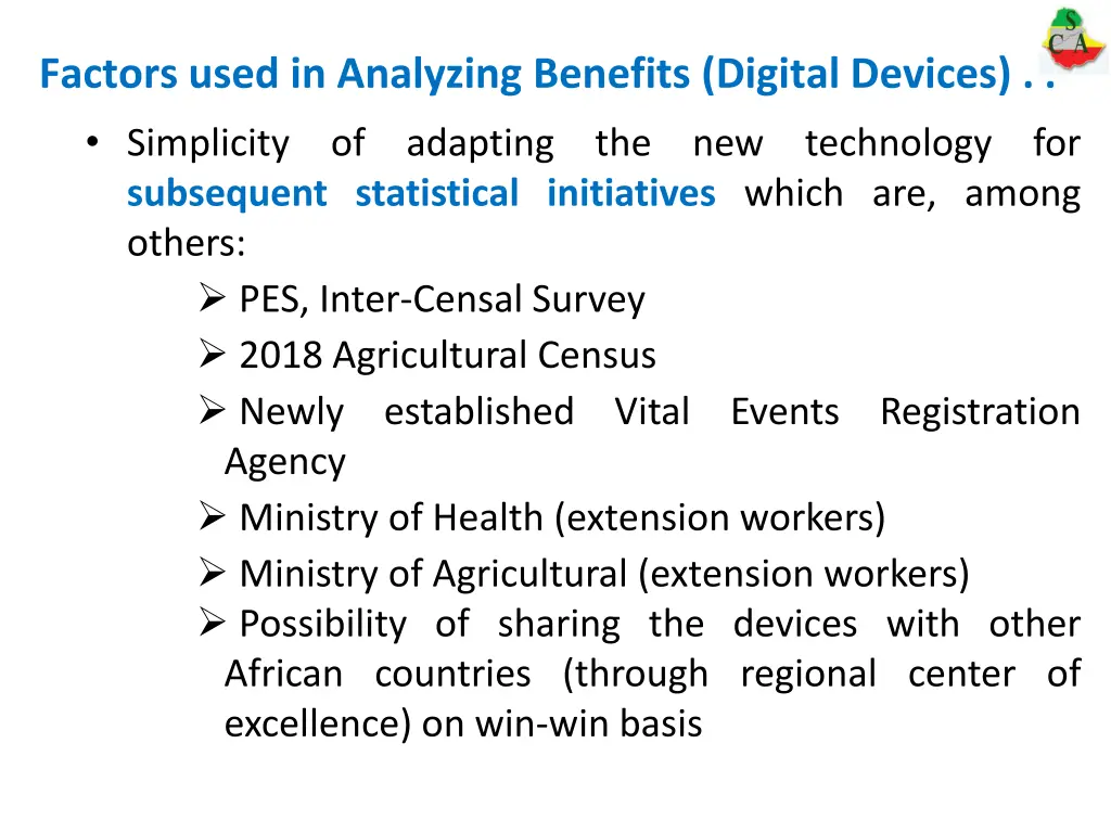 factors used in analyzing benefits digital