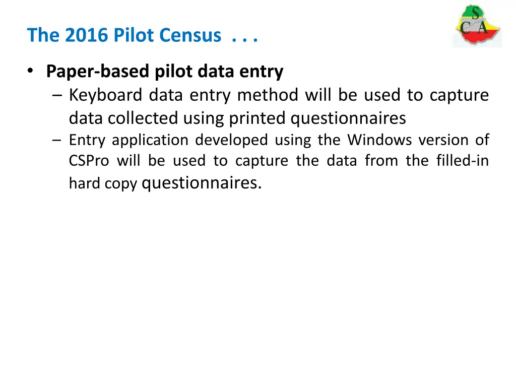 the 2016 pilot census