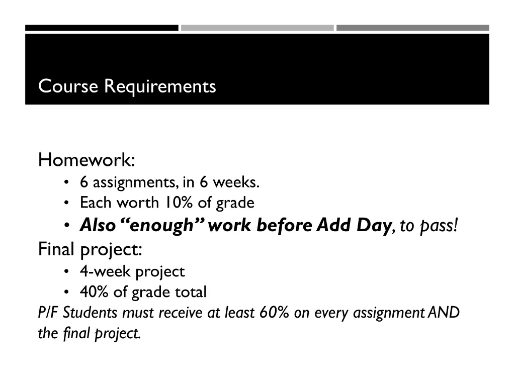 course requirements