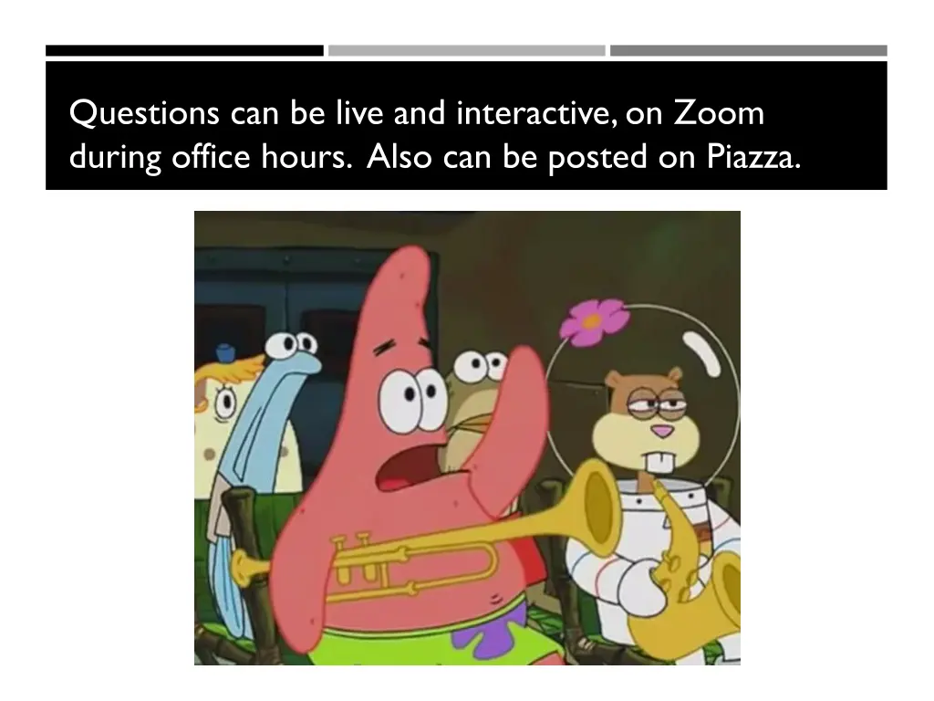 questions can be live and interactive on zoom
