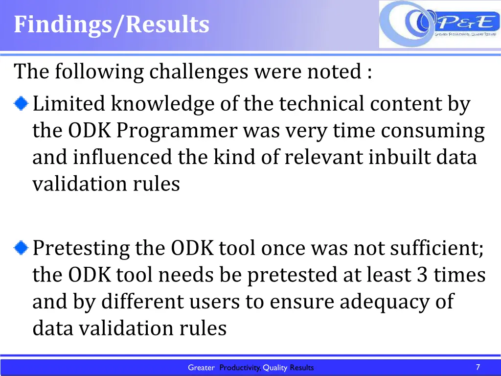 findings results