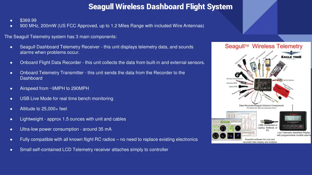 seagull wireless dashboard flight system