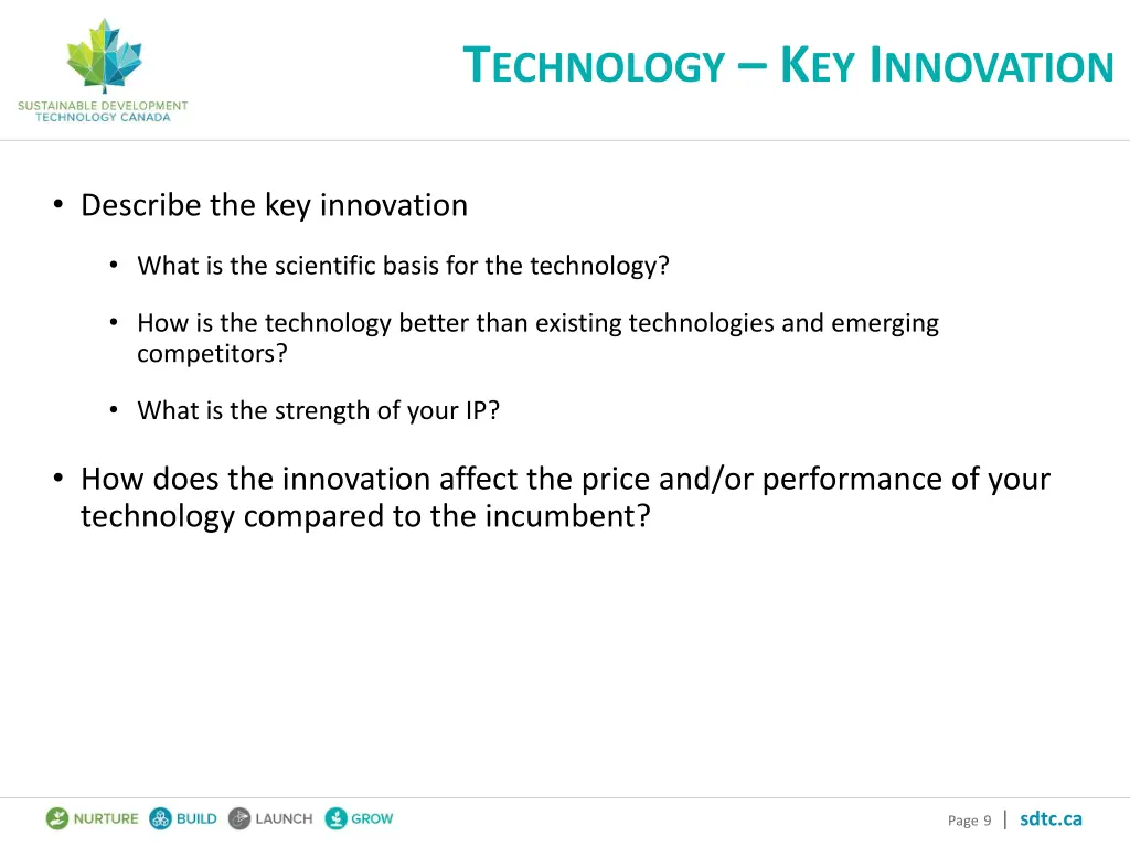 t echnology k ey i nnovation