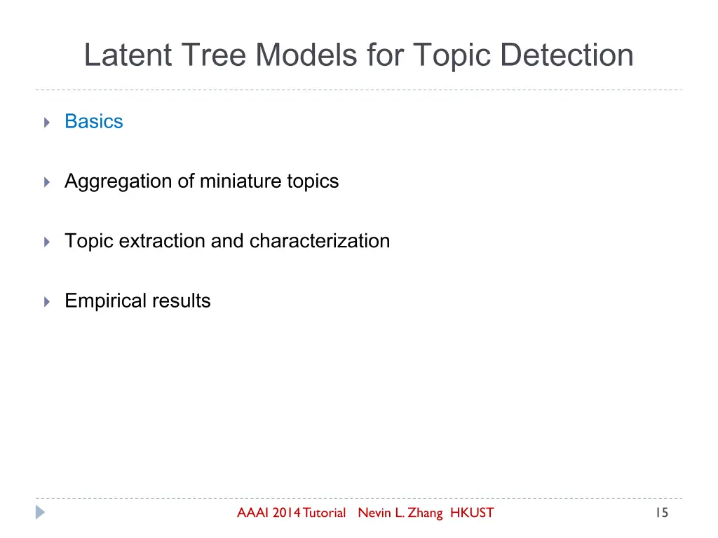 latent tree models for topic detection