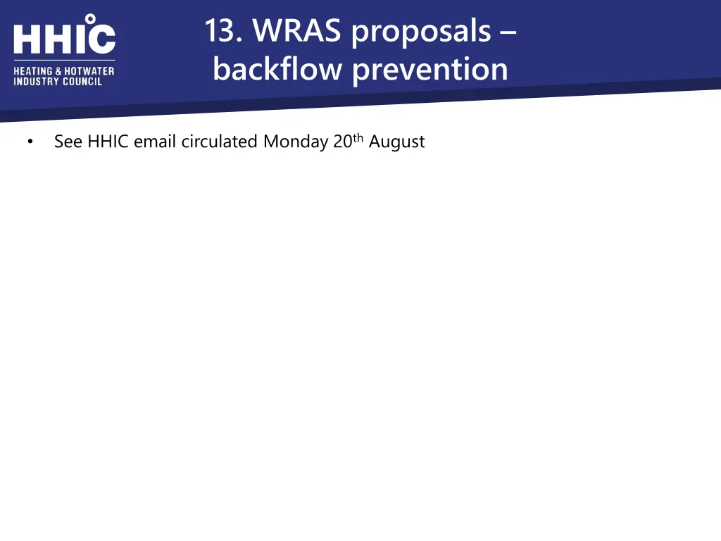 13 wras proposals backflow prevention